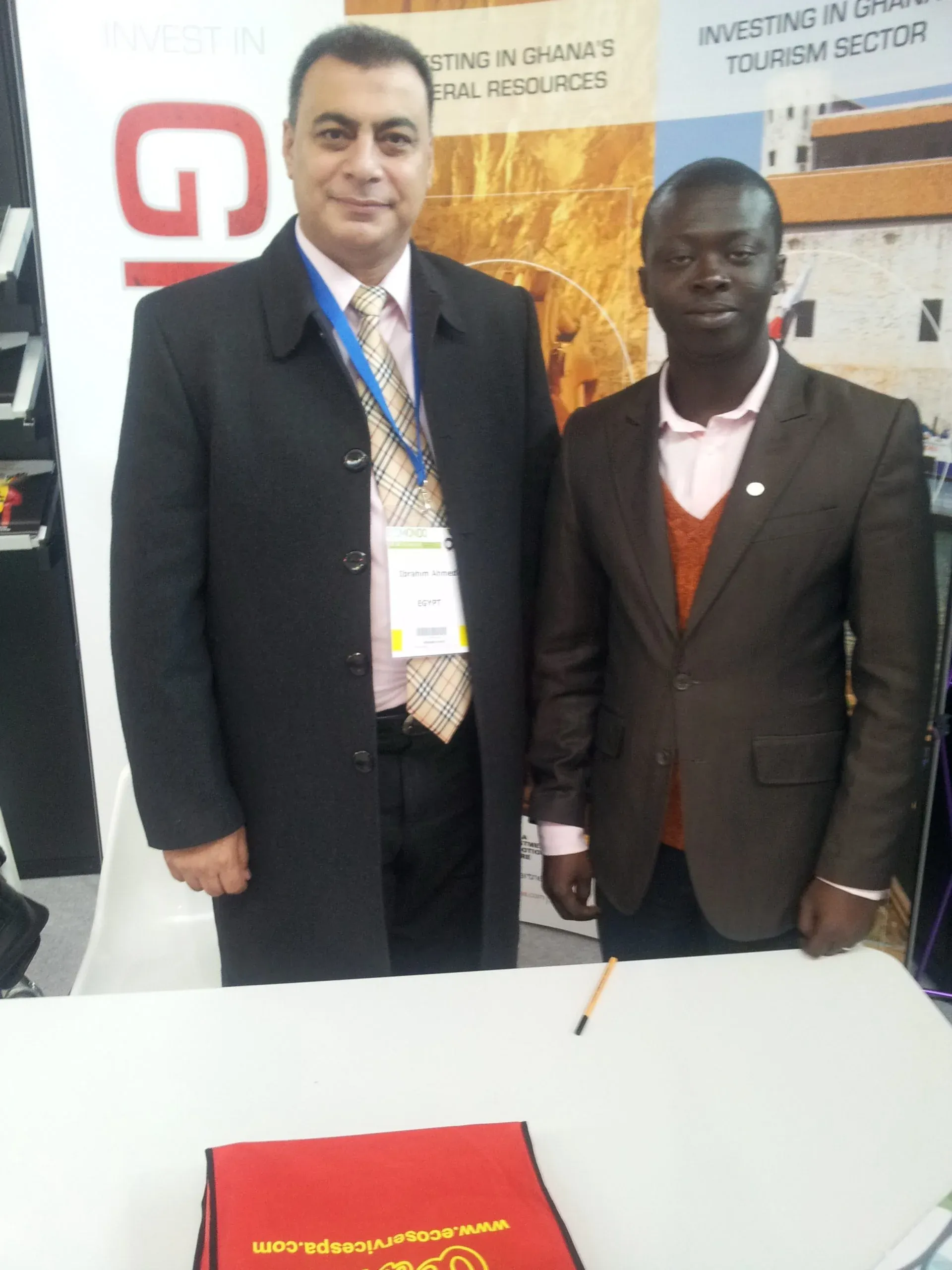 EERC networking with international delegates at a conference